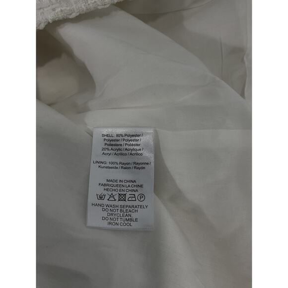 Sau Lee 'Audrey' White Pear Button Tweed Dress Size 10 - Picture 5 of 5